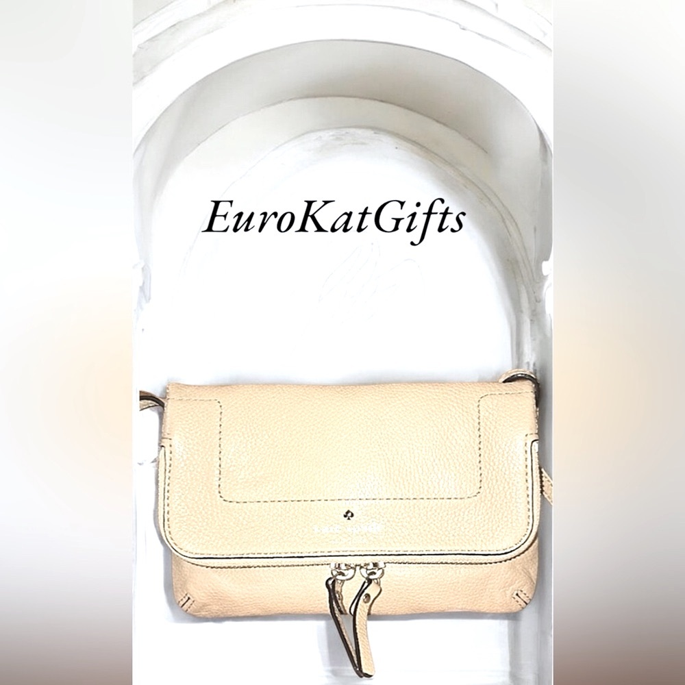 Kate Spade Mariana Marilyn Cream Leather Crossbody Bag Purse Shoulder Bag. EUC